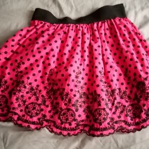 Skirt hot pink/black dots